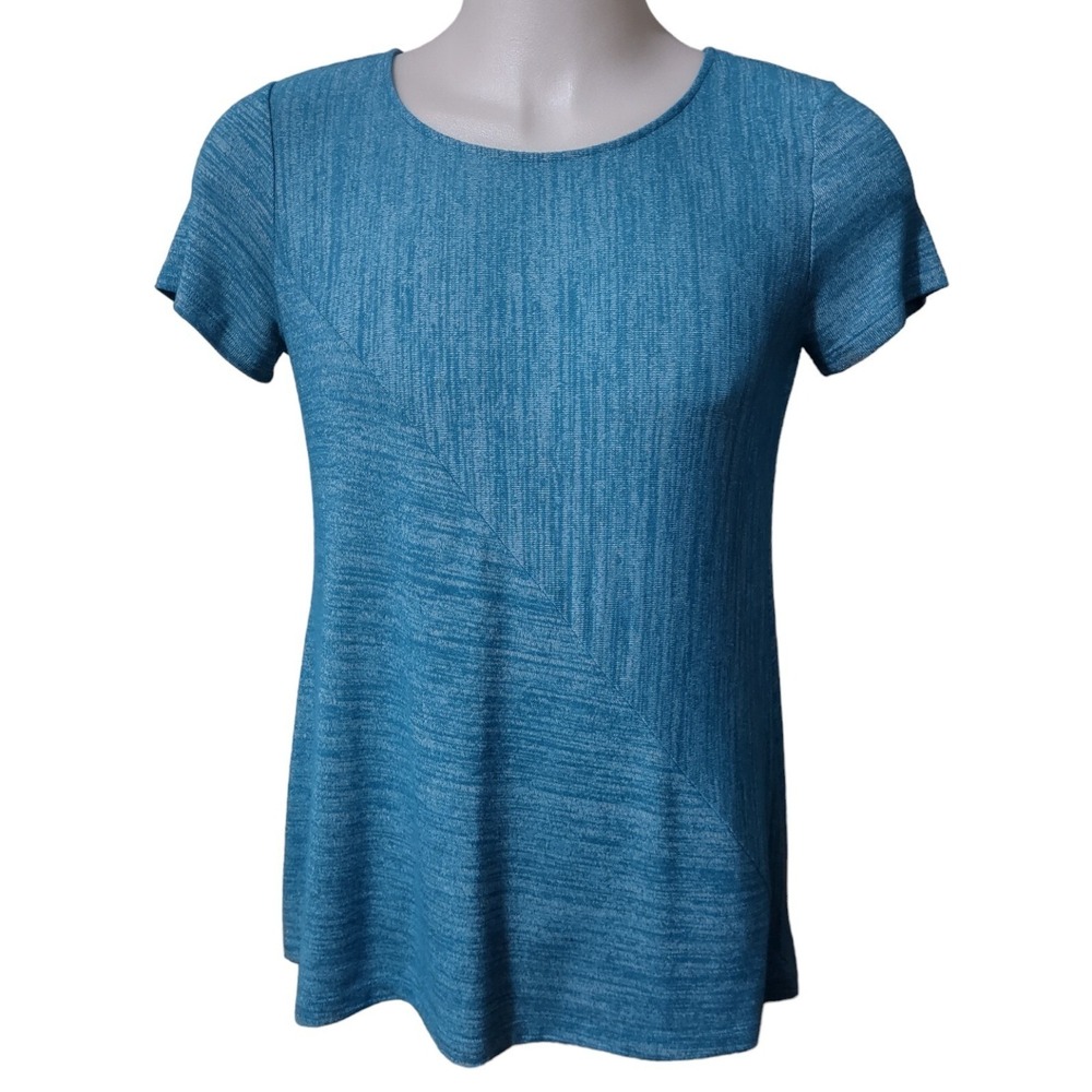 Croft & Barrow T-shirt Womens Size Medium Short Sleeve Round Neck Soft Teal Blue
